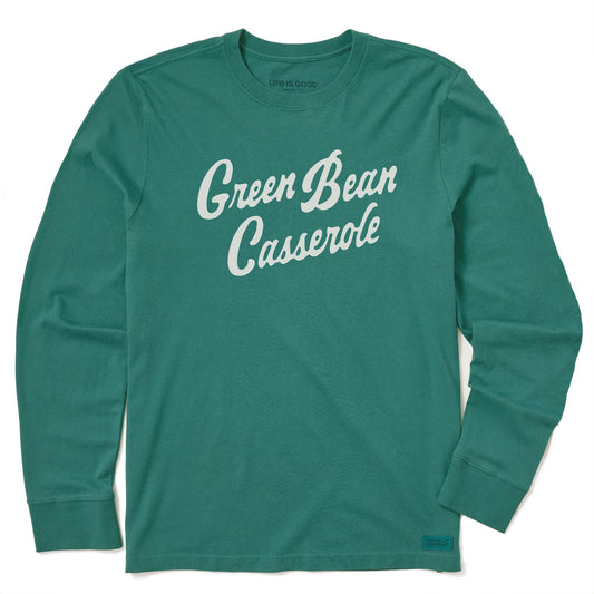Men's Green Bean Casserole Script Long Sleeve Crusher Tee