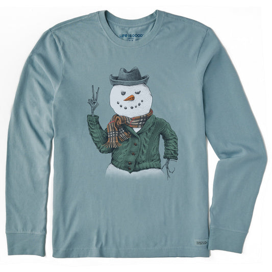 Men's Sweater Snowman Long Sleeve Crusher Tee