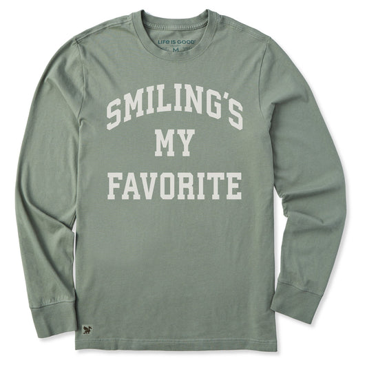Men's Smiling's My Favorite Arch Long Sleeve Crusher Tee