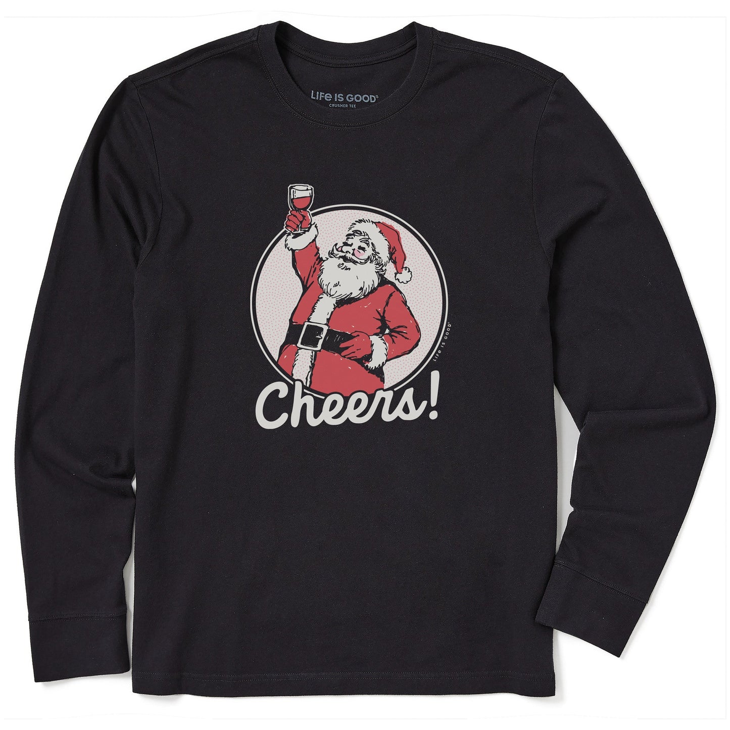 Men's Cheers to Santa Long Sleeve Crusher Tee