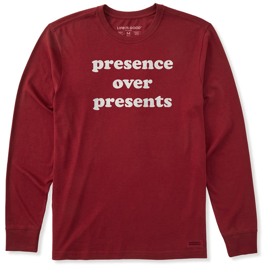 Men's presence over presents Long Sleeve Crusher Tee