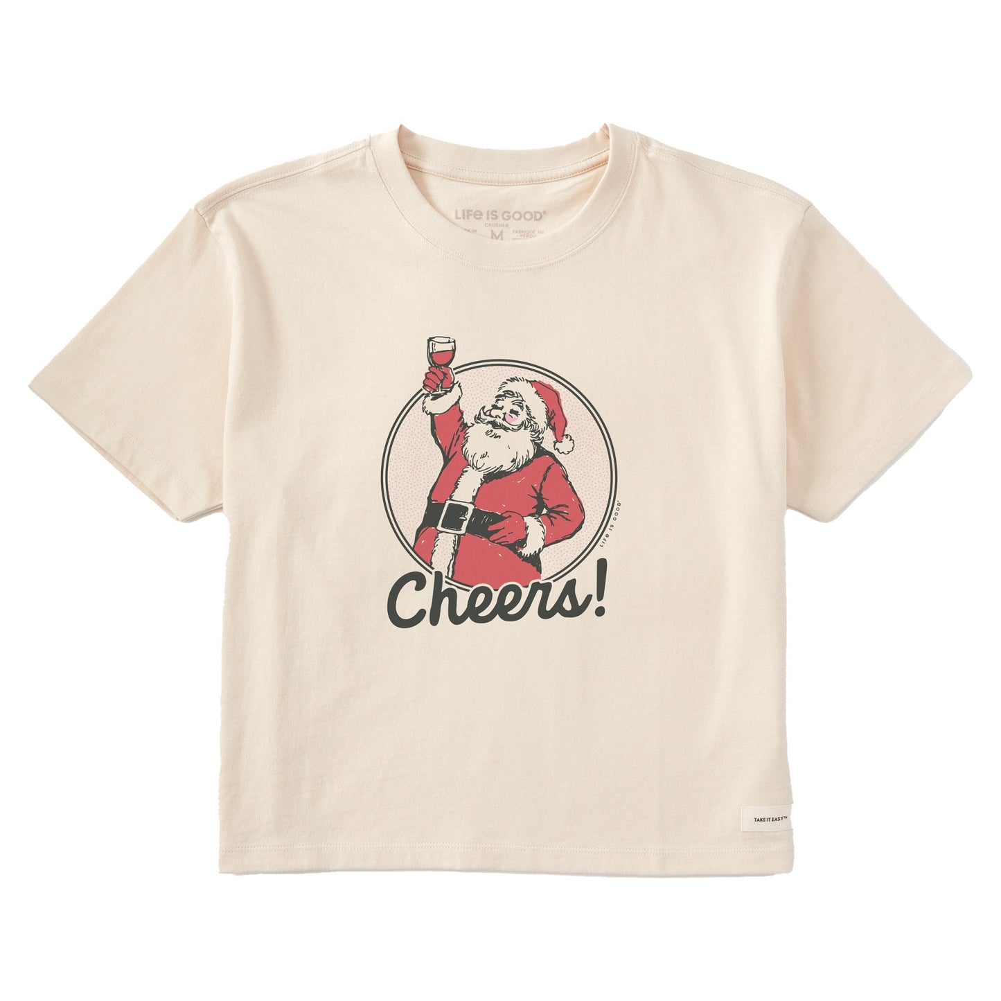Women's Cheers to Santa Short Sleeve Crusher Boxy Tee