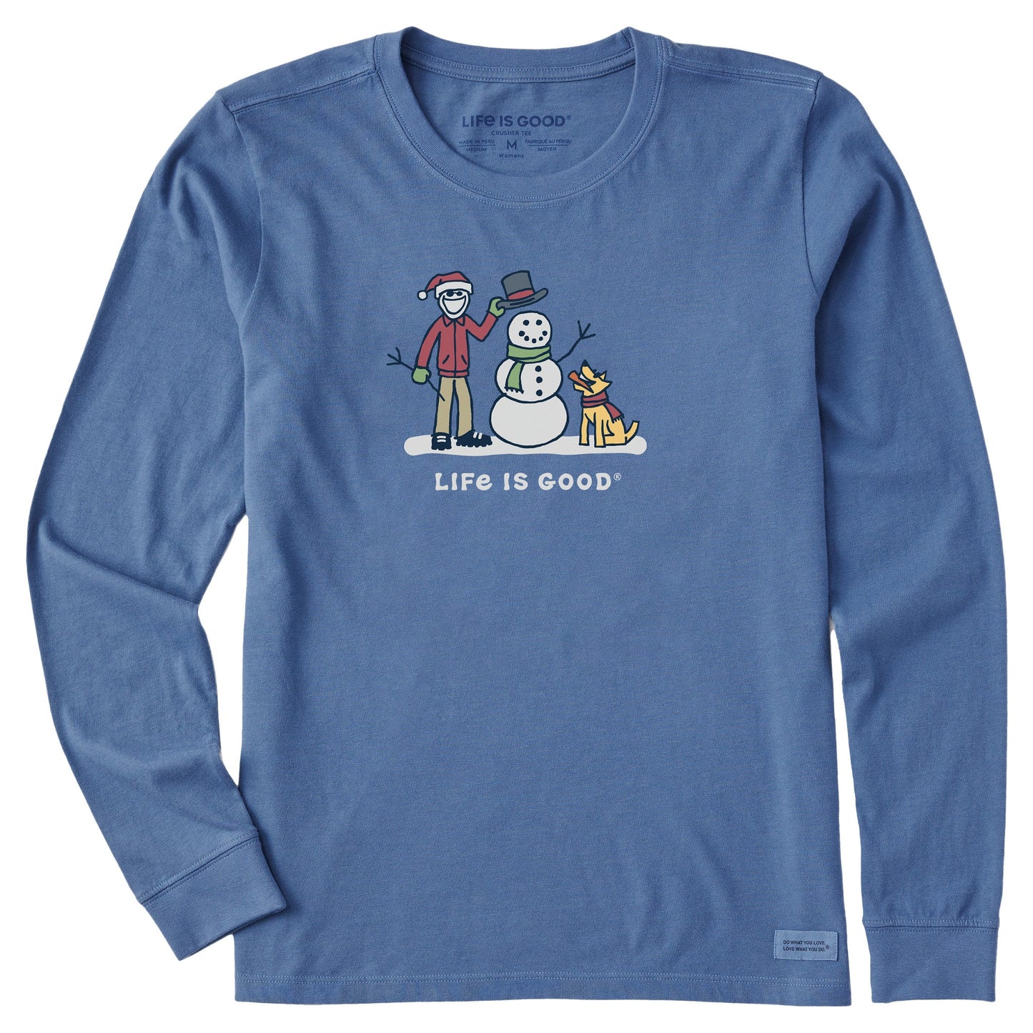Women's Jake and Rocket Making Snowman Long Sleeve Crusher Tee