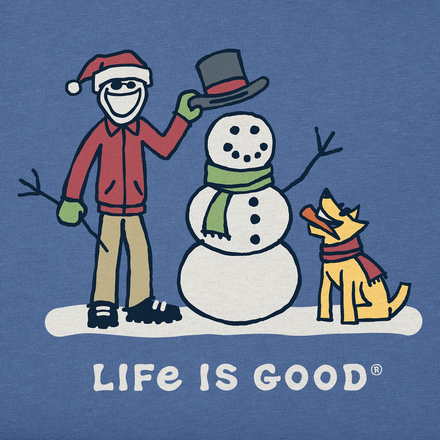 Women's Jake and Rocket Making Snowman Long Sleeve Crusher Tee