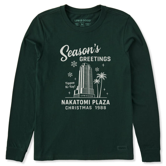 Women's Greetings from Nakatomi Plaza Long Sleeve Crusher Tee