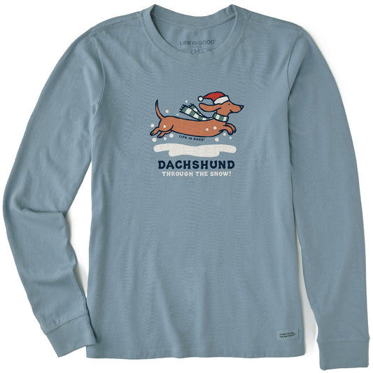 Women's Dachshund Through Long Sleeve Crusher Tee