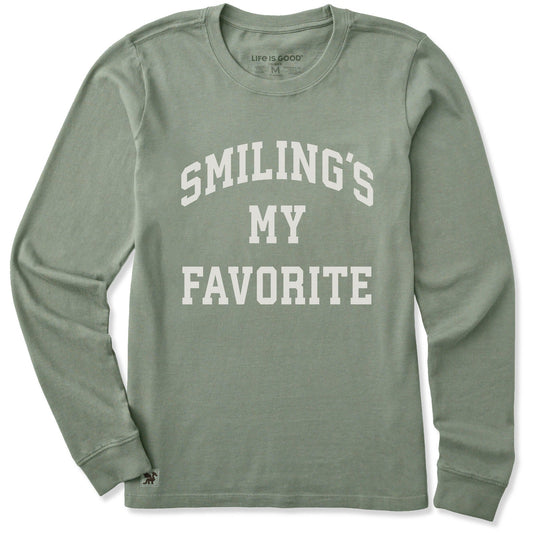 Women's Smiling's My Favorite Arch Long Sleeve Crusher Tee