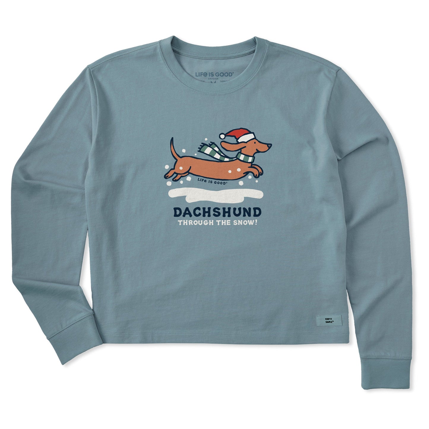 Women's Dachshund Through Long Sleeve Crusher Boxy Tee