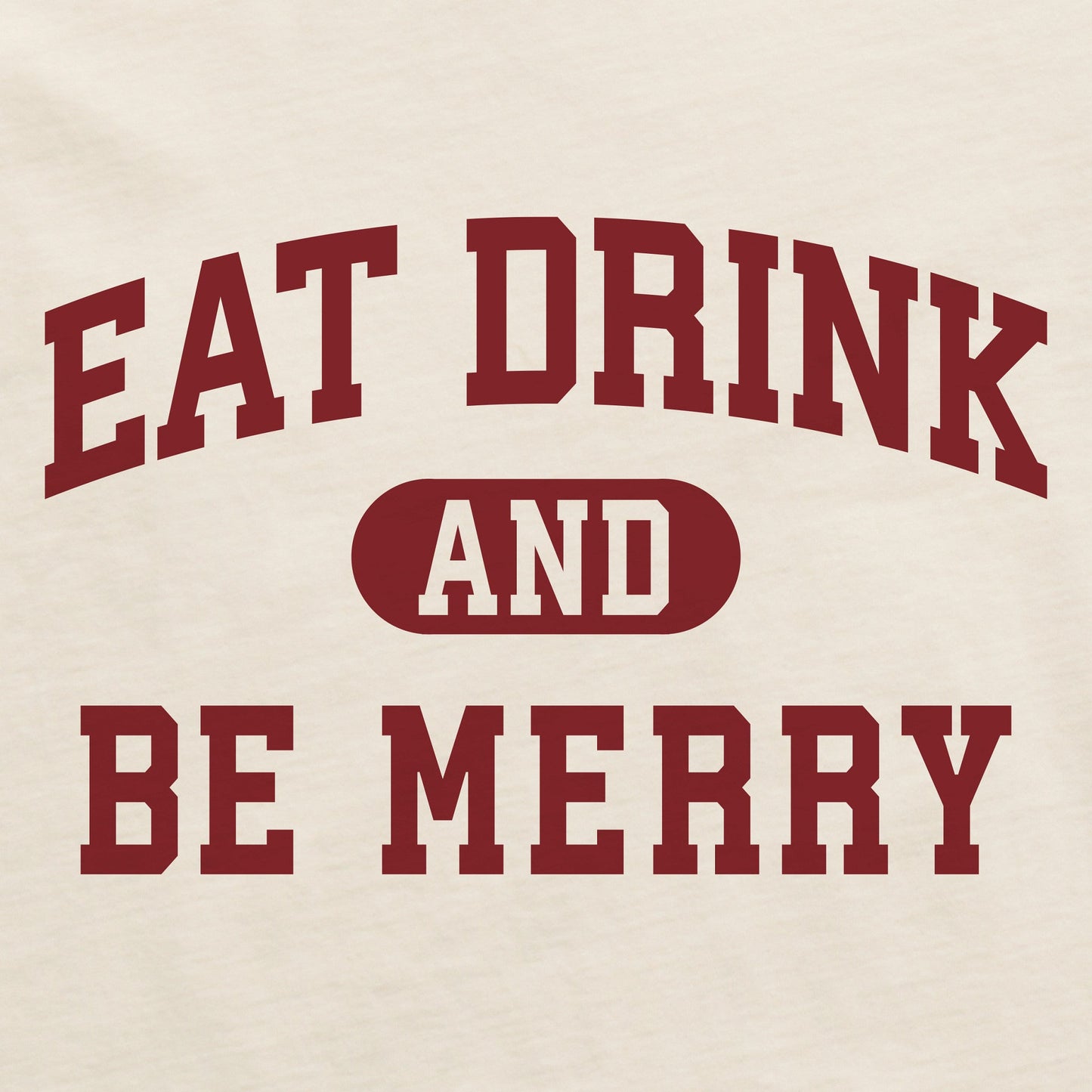Women's Eat Drink and Be Merry Arch Long Sleeve Crusher Boxy Tee