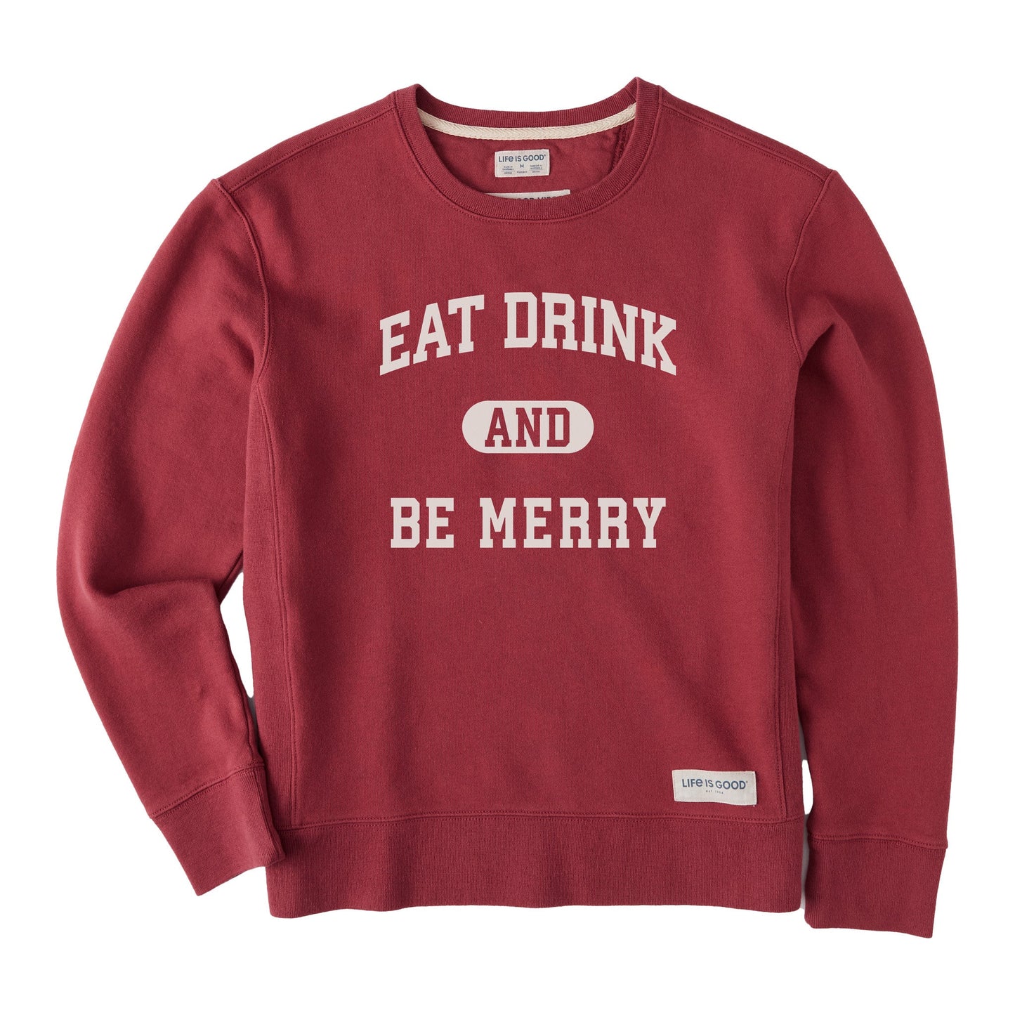 Women's Eat Drink and Be Merry Arch Simply True Fleece Crew