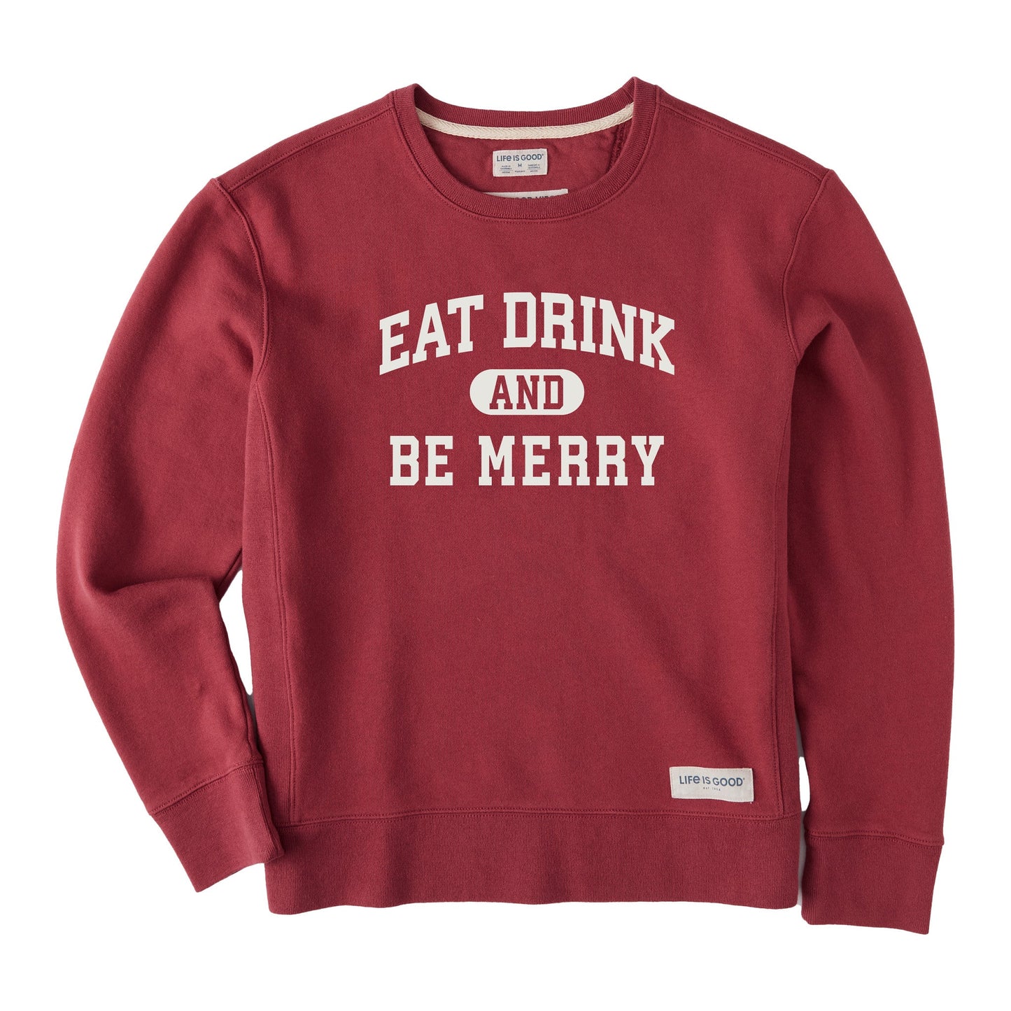 Women's Eat Drink and Be Merry Arch Simply True Fleece Crew