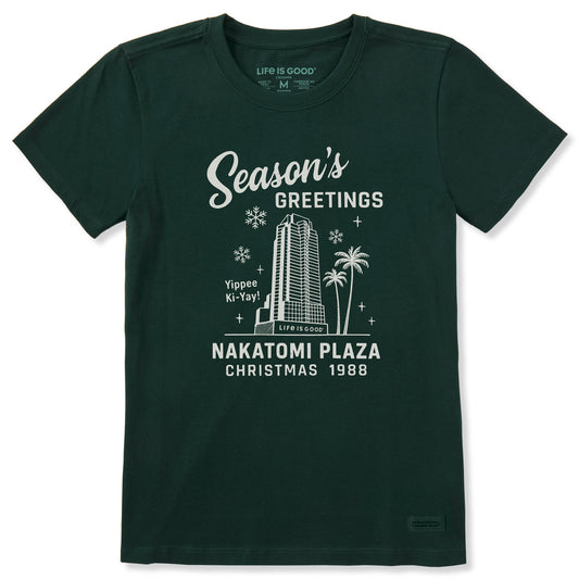 Women's Greetings from Nakatomi Plaza Short Sleeve Crusher Tee