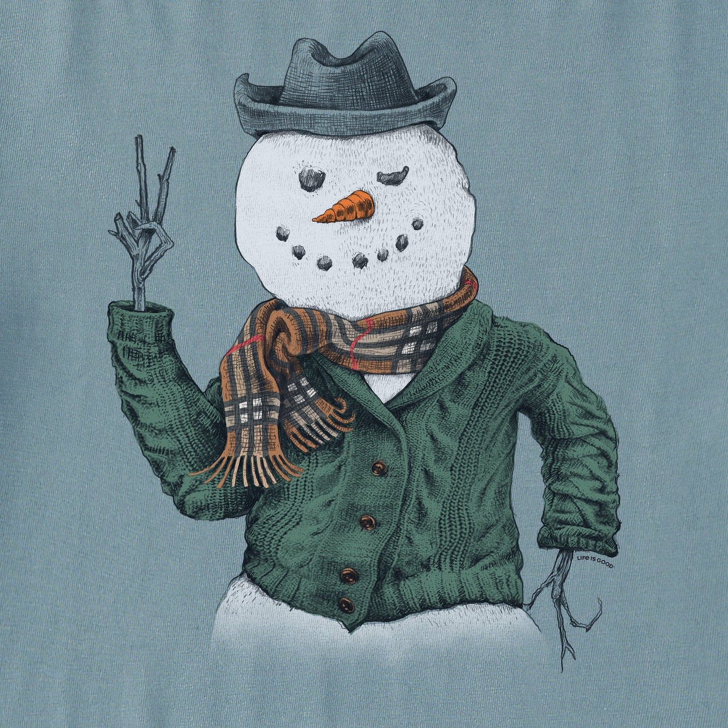 Women's Sweater Snowman Short Sleeve Crusher Tee