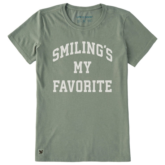 Women's Smiling's My Favorite Arch Short Sleeve Crusher Tee