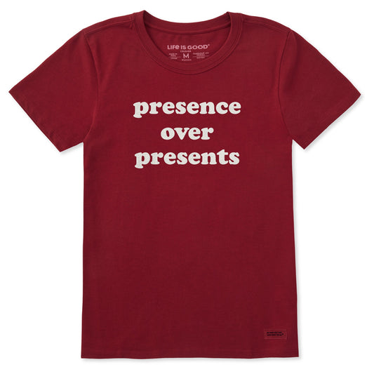 Women's presence over presents Short Sleeve Crusher Tee