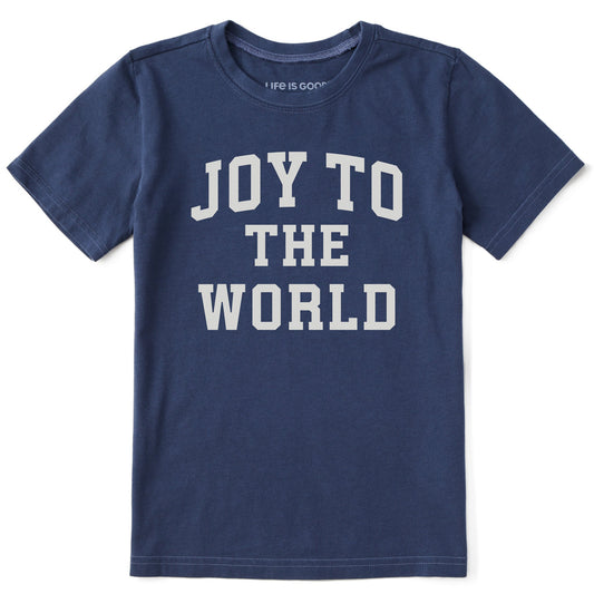 Kids Joy to the World Arched Short Sleeve Crusher Tee