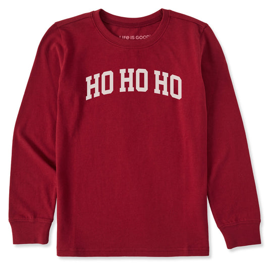 Kids HO HO HO Arch Long Sleeve Crusher Tee