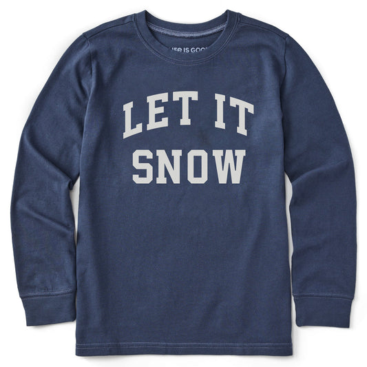 Kids Let It Snow Arch Long Sleeve Crusher Tee