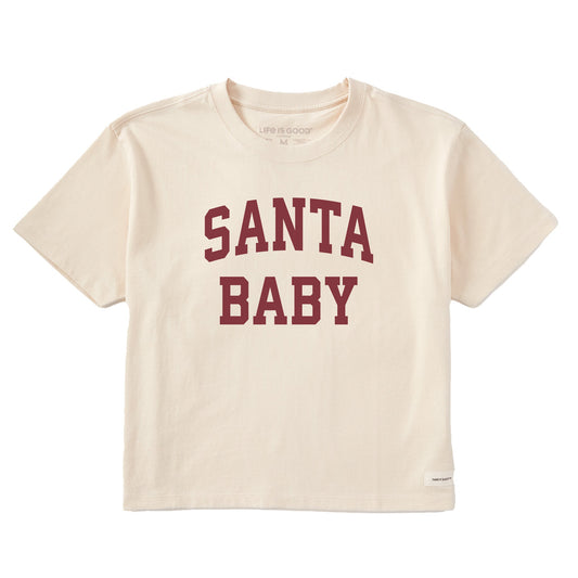 Women's Santa Baby Arch Short Sleeve Crusher Boxy Tee