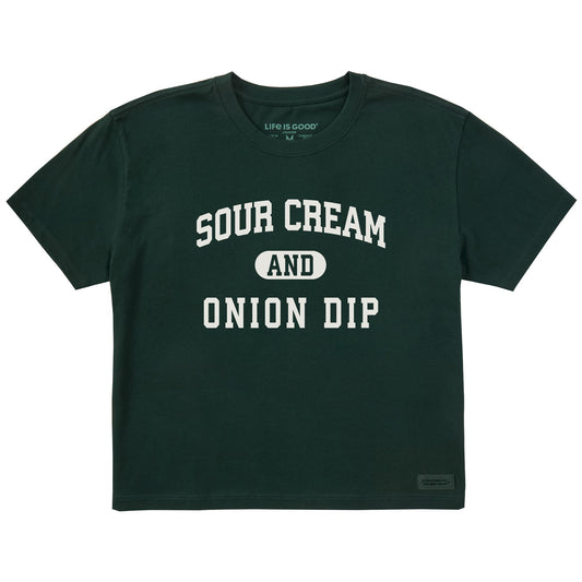 Women's Sour Cream and Onion Dip Arch Short Sleeve Crusher Boxy Tee