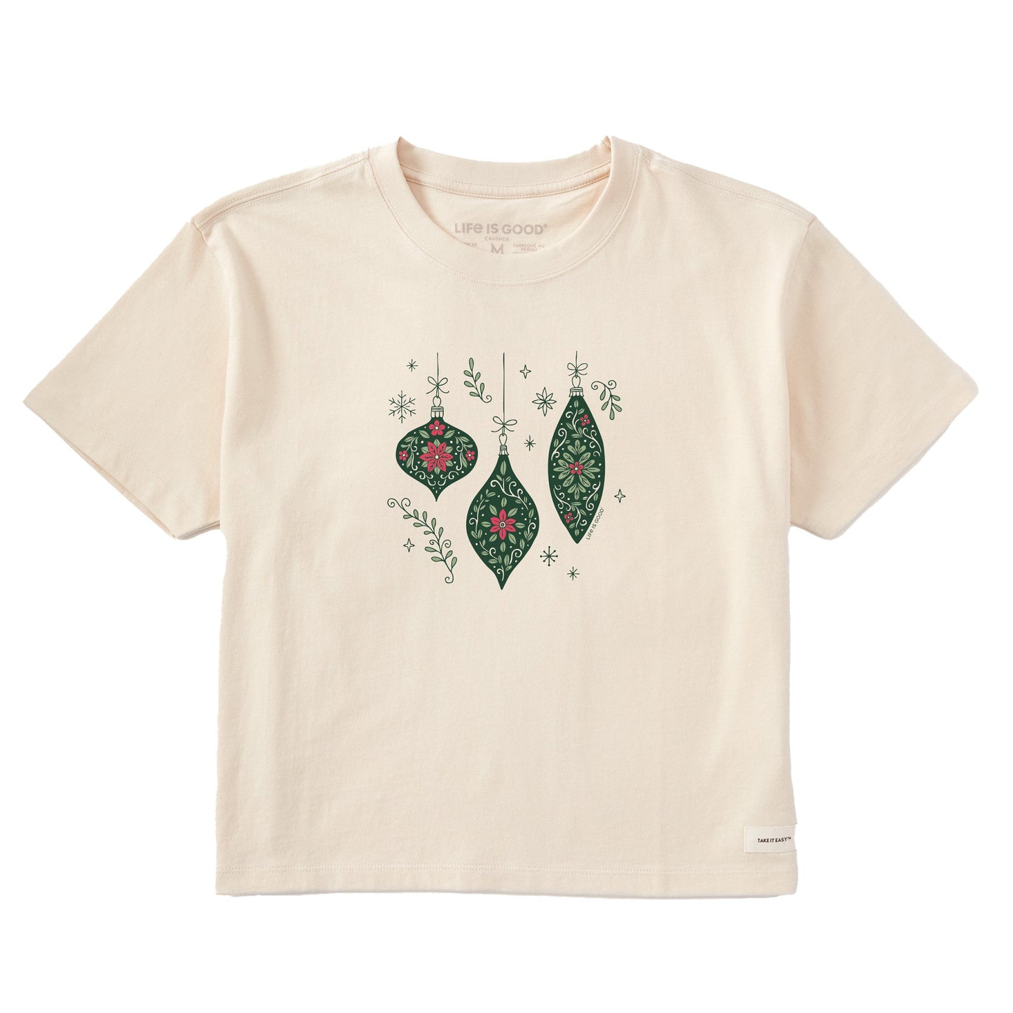 Women's Three Doodle Ornaments Short Sleeve Crusher Boxy Tee