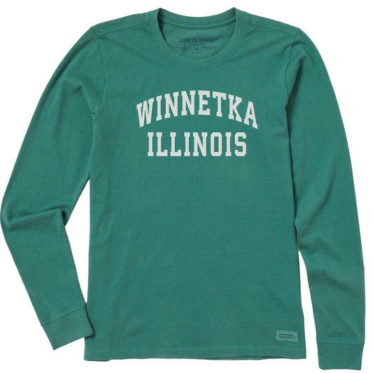 Women's Winnetka Illinois Arch Long Sleeve Crusher Tee