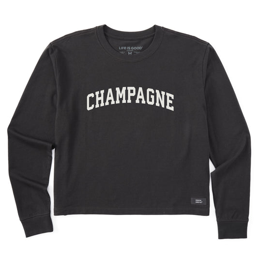Women's Champagne Arch Long Sleeve Crusher Boxy Tee