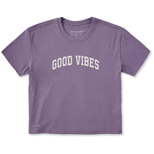 Women's Good Vibes Arch Short Sleeve Crusher Boxy Tee
