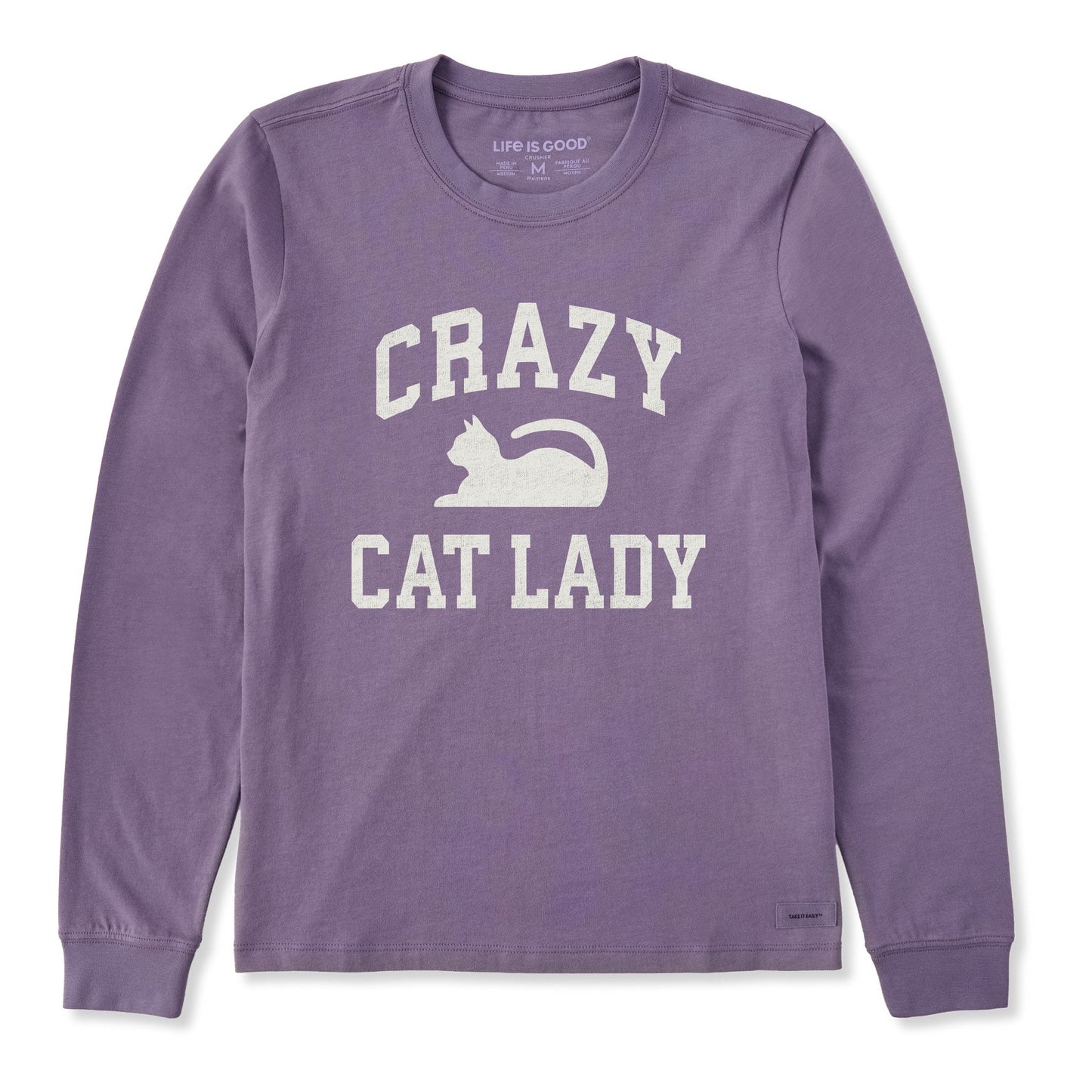 Women's Crazy Cat Lady Arch Long Sleeve Crusher Tee