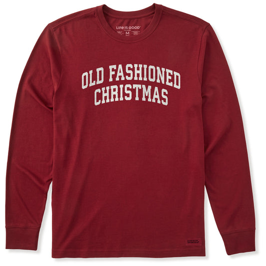 Men's Old Fashioned Christmas Arch Long Sleeve Crusher Tee