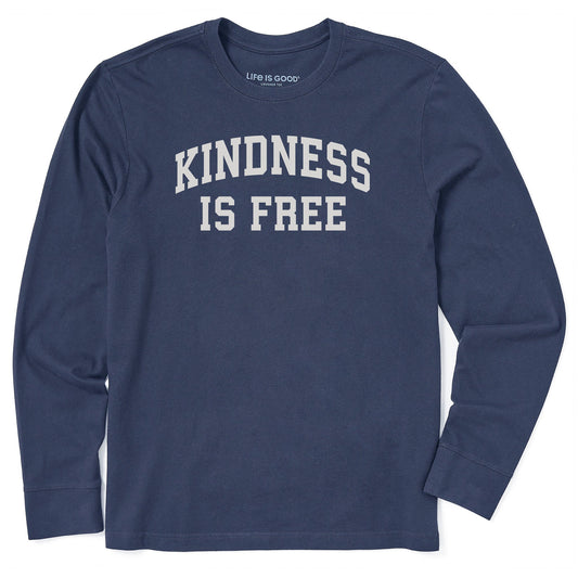 Men's Kindness is Free Arch Long Sleeve Crusher Tee