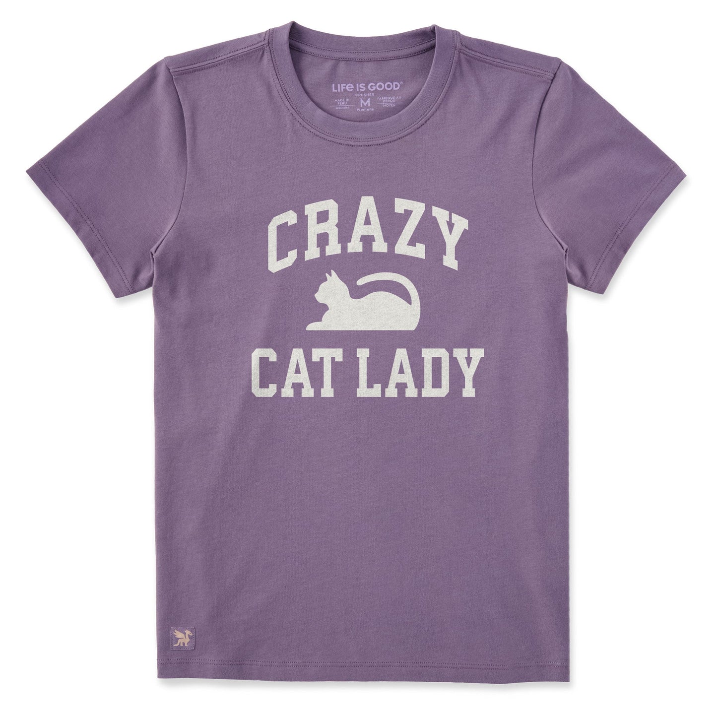 Women's Crazy Cat Lady Arch Short Sleeve Crusher Tee