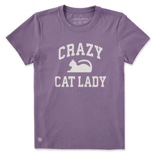Women's Crazy Cat Lady Arch Short Sleeve Crusher Tee