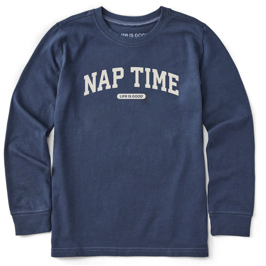 Kids Nap Time Arch Long Sleeve Crusher Tee