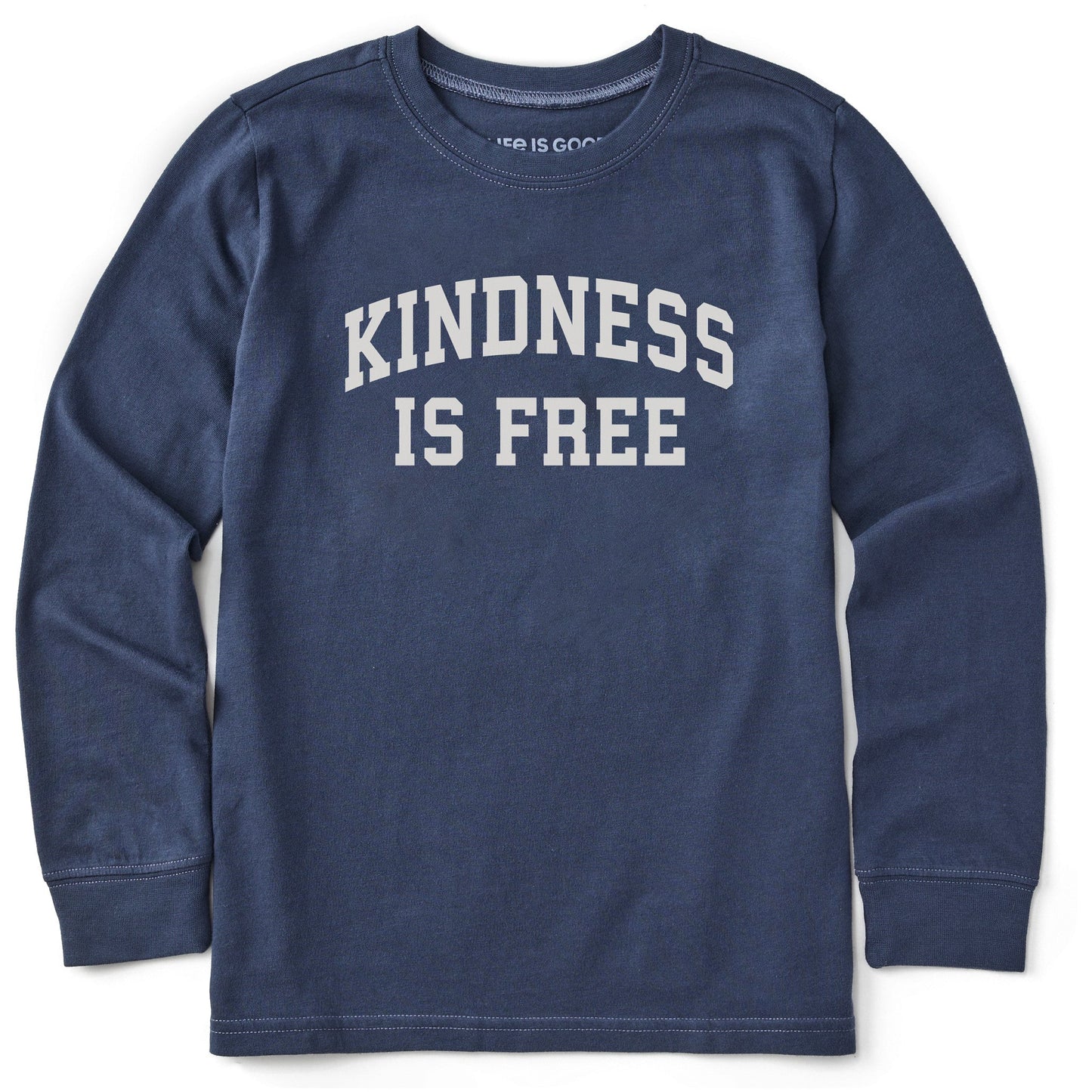Kids Kindness is Free Arch Long Sleeve Crusher Tee