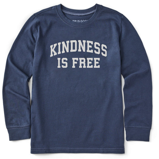 Kids Kindness is Free Arch Long Sleeve Crusher Tee