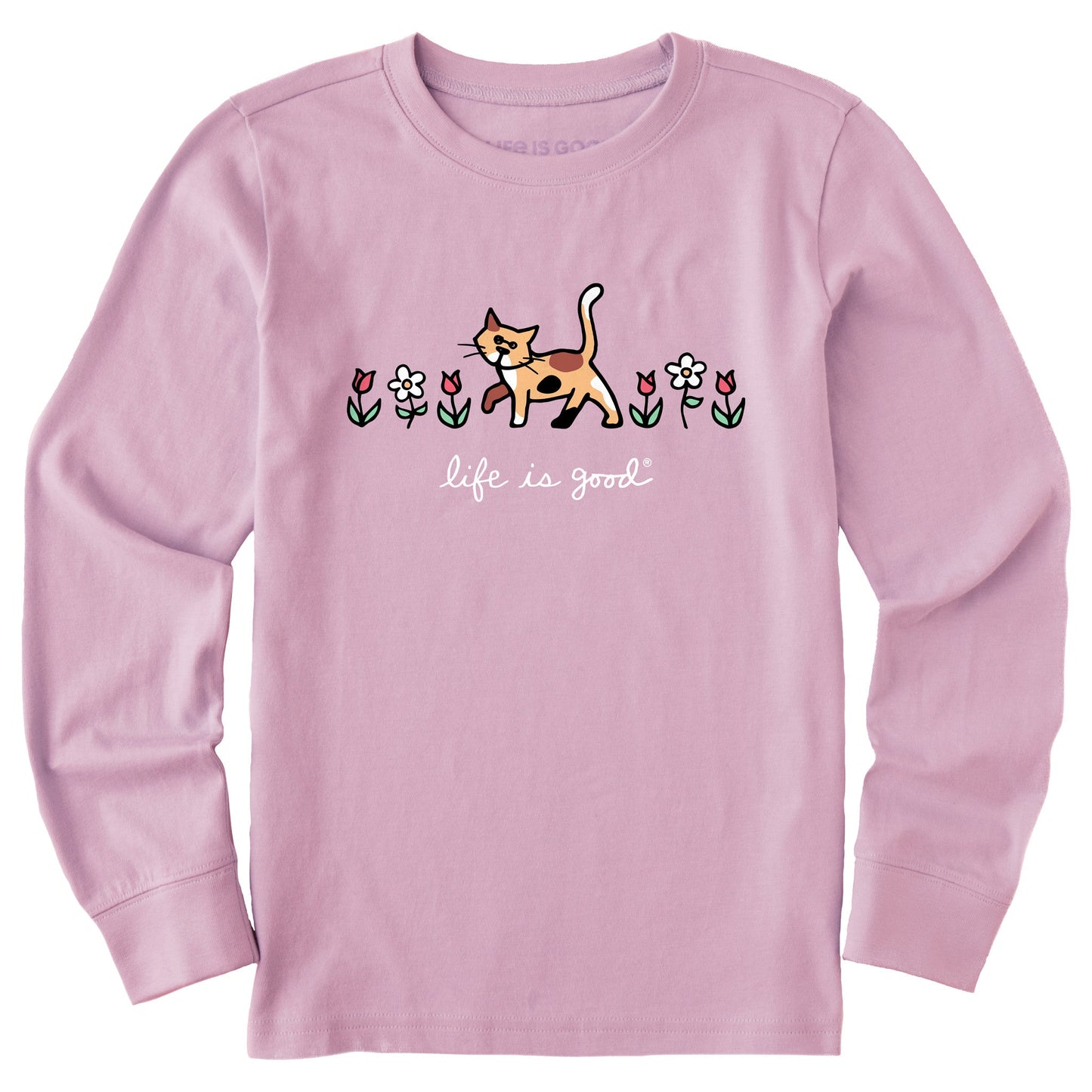 Kids Al with Flowers Long Sleeve Crusher Tee