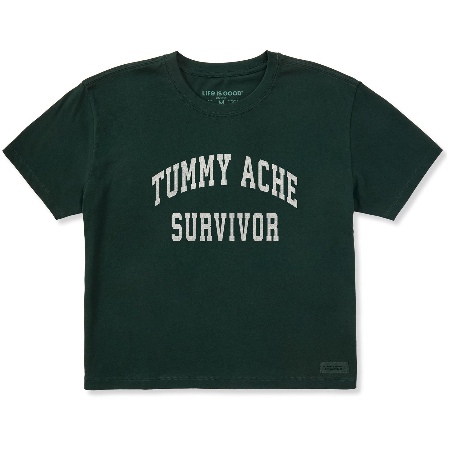 Women's Tummy Ache Survivor Arch Short Sleeve Crusher Boxy Tee