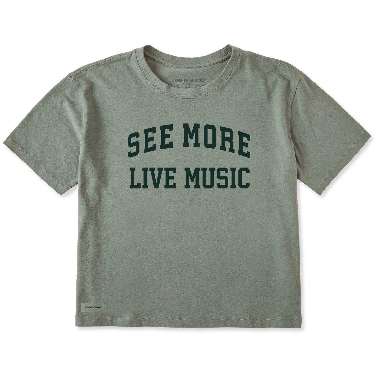 Women's See More Live Music Arch Short Sleeve Crusher Boxy Tee