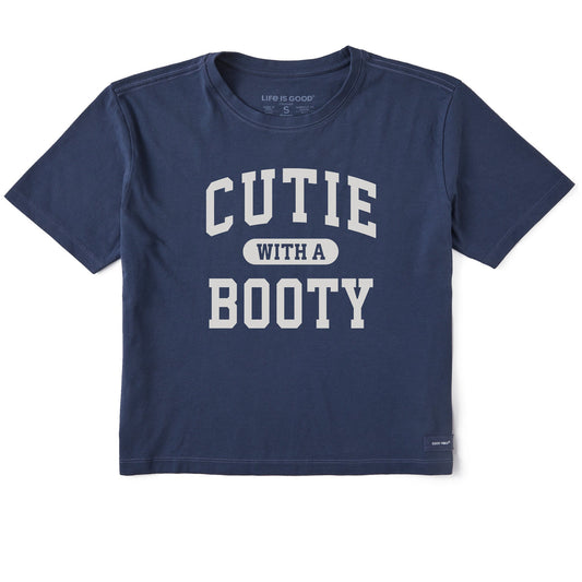 Women's Cutie with a Booty Arch Short Sleeve Crusher Boxy Tee