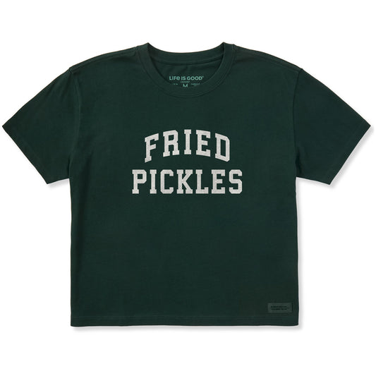 Women's Fried Pickles Arch Short Sleeve Crusher Boxy Tee