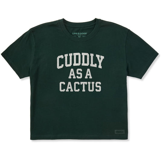 Women's Cuddly as a Cactus Arch Short Sleeve Crusher Boxy Tee
