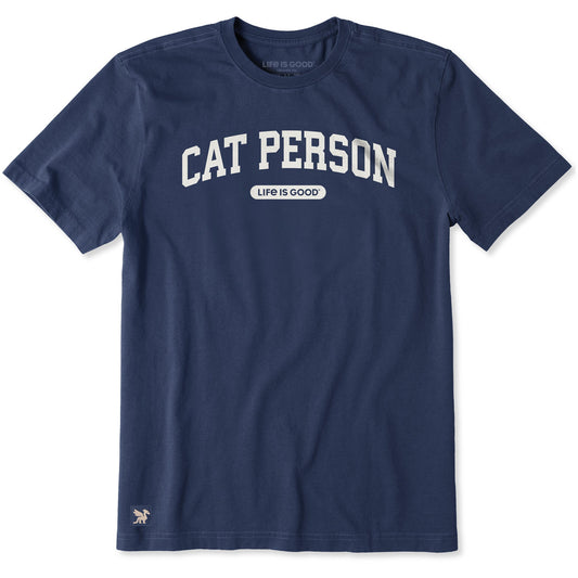 Men's A Cat Person Arch Short Sleeve Crusher Tee