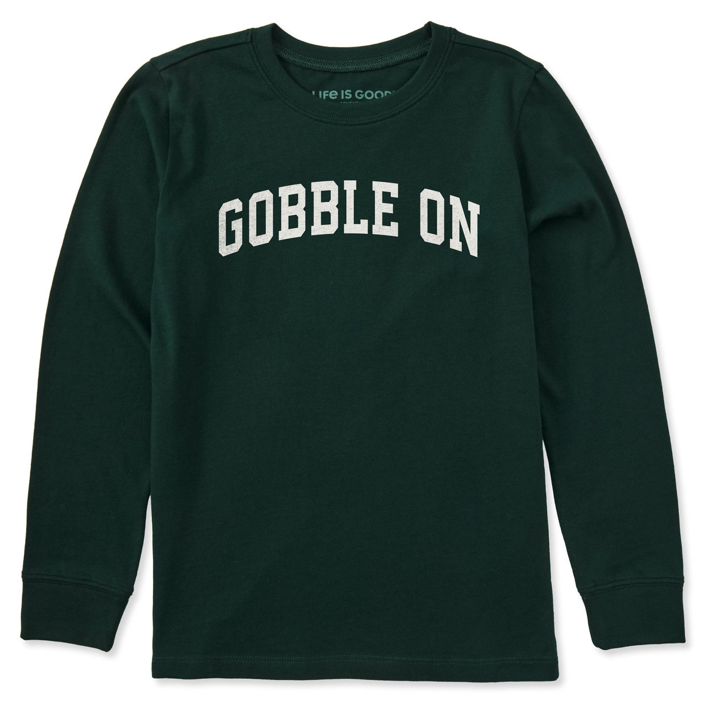 Kids Gobble On Arch Long Sleeve Crusher Tee