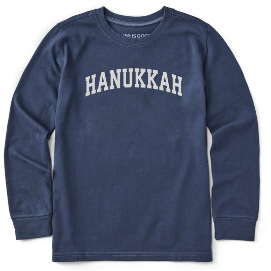 Kids Hanukkah Arch Long Sleeve Crusher Tee