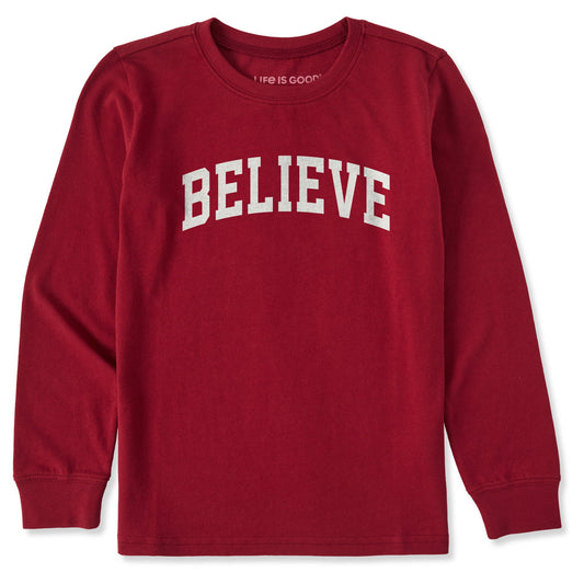 Kids Believe Arch Long Sleeve Crusher Tee