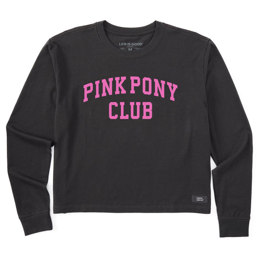 Women's Pink Pony Club Arch Long Sleeve Crusher Boxy Tee
