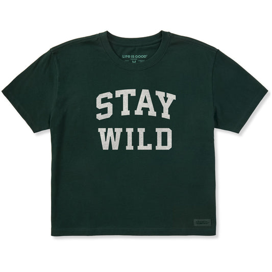 Women's Stay Wild Arch Short Sleeve Crusher Boxy Tee