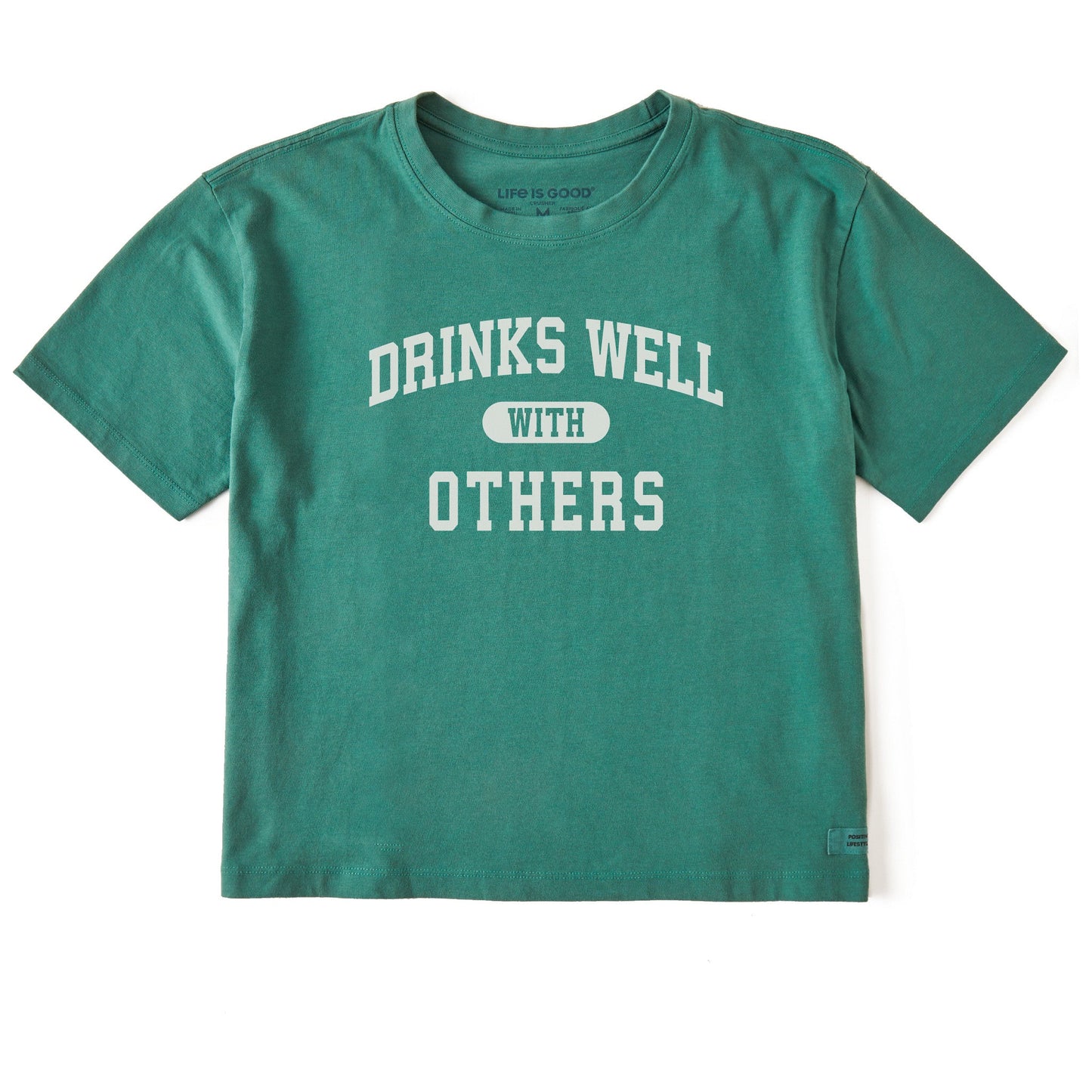 Women's Drinks Well with Others Arch Short Sleeve Crusher Boxy Tee