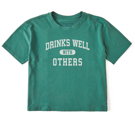 Women's Drinks Well with Others Arch Short Sleeve Crusher Boxy Tee